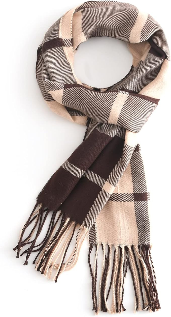 vimate Plaid Scarf for Men Women Super Soft Classic Tartan Checkered Neck Scarves | Amazon (US)