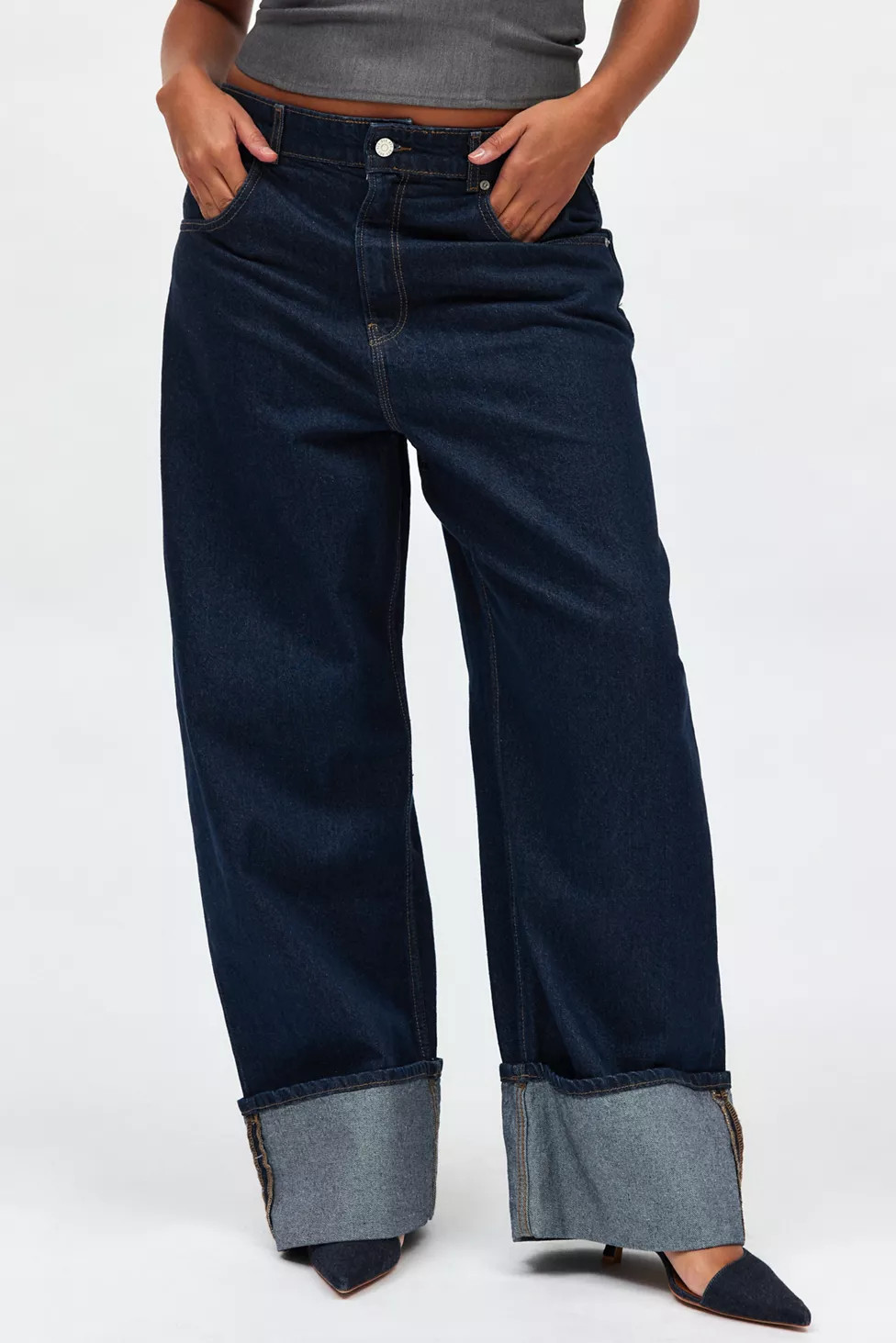 BDG Thea Cuffed Wide Leg Jean | Urban Outfitters (US and RoW)