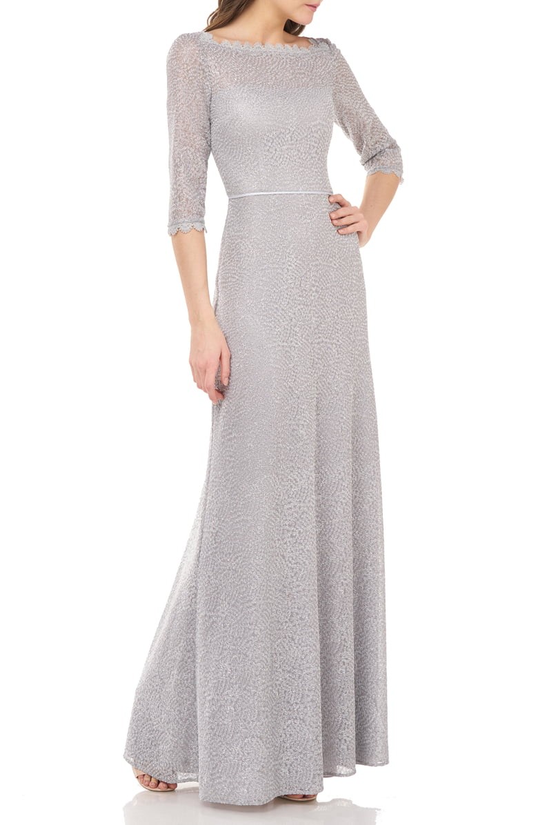 silver gray gown for principal sponsor