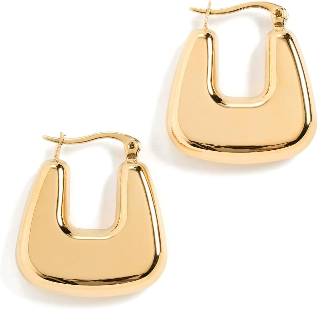 By Adina Eden Women's Solid Graduated Square Shape Hoop Earrings | Amazon (US)