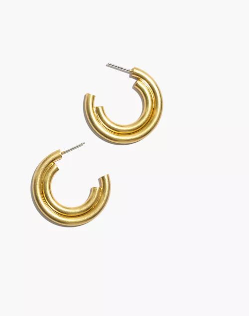 Duo Shine Medium Hoop Earrings | Madewell
