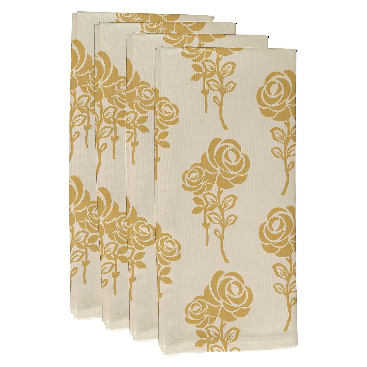 4pk 18"x18" Carmen Floral Print Napkins Yellow - e by design: Botanical Blooms, Wrinkle Resistant... | Target