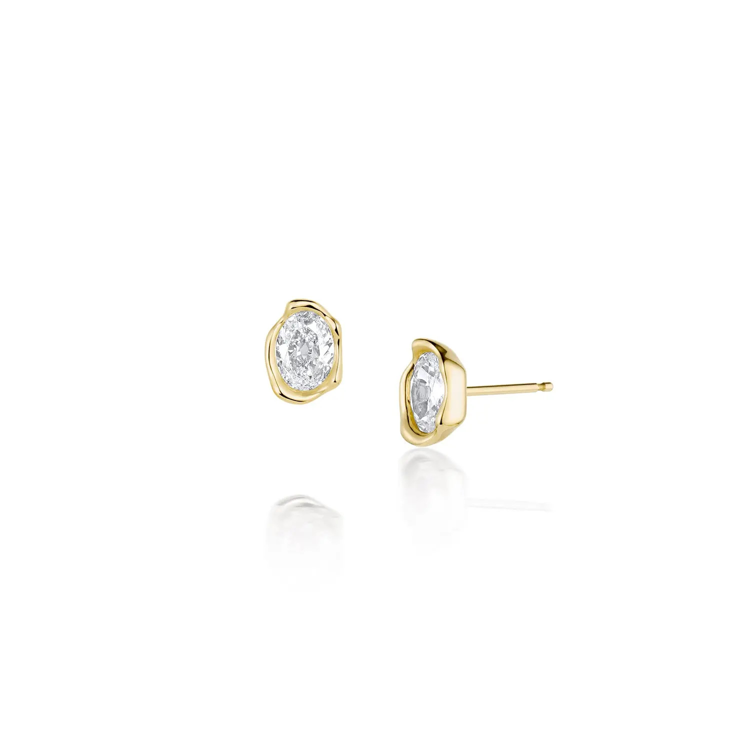 0.99ctw Diamond Abstract Bezel Studs - Marrow Fine | Marrow Fine