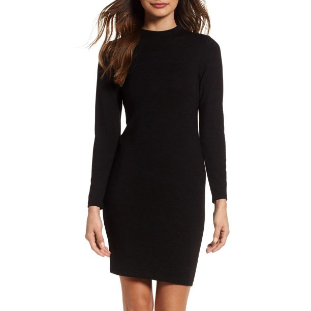 French Connection | Bodycon Sweater Dress | Black - Walmart.com | Walmart (US)