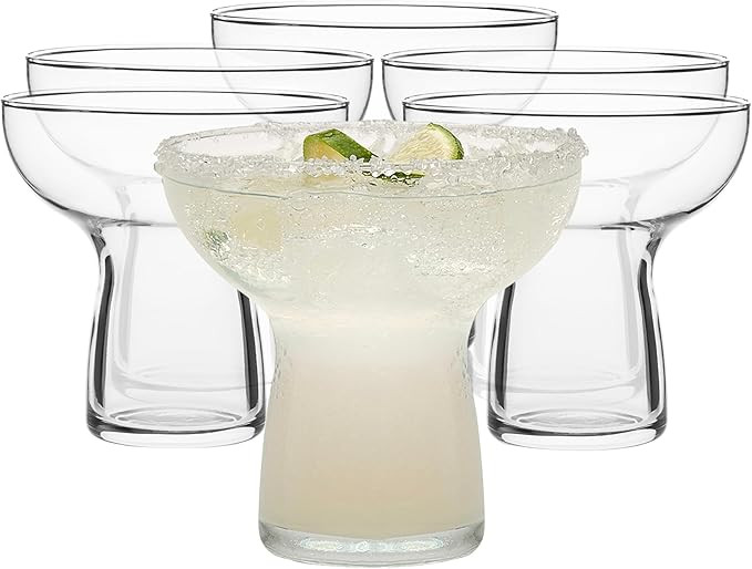Libbey Stemless Margarita Glasses Set of 6, 10.25 ounces Classic Lightweight Margarita Cups, Fanc... | Amazon (US)