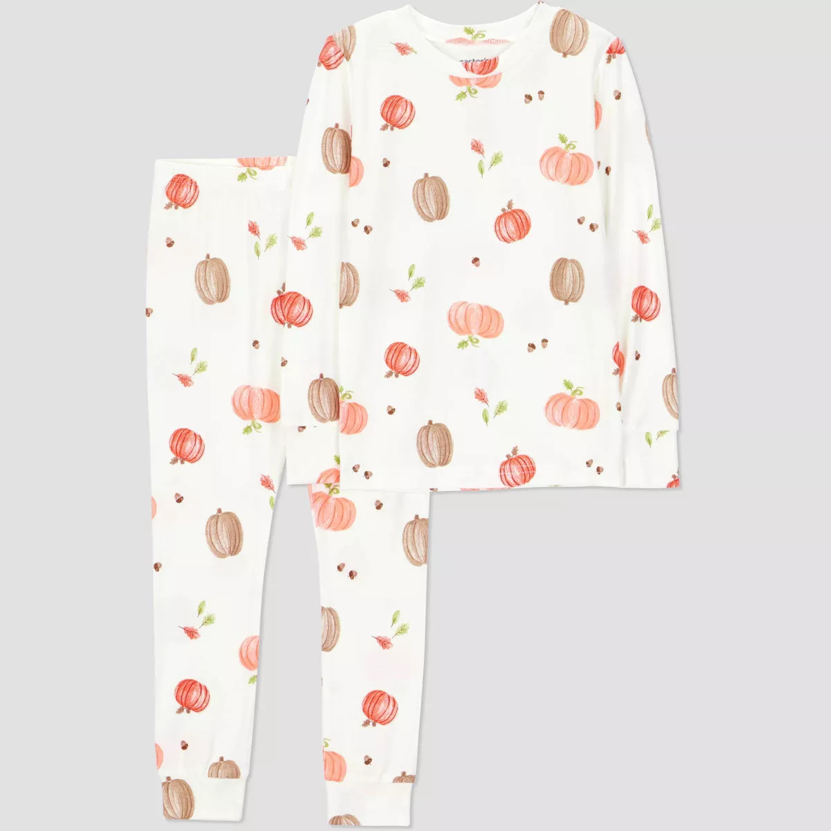 Carter's Just One You® Toddler 2pc Short Sleeve Comfy Soft Pumpkins Pajama Set - Cream 12M | Target