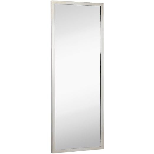 Hamilton Hills 18x48 inch Polished Silver Metal Frame Full Length Mirror | Commercial Industrial ... | Amazon (US)