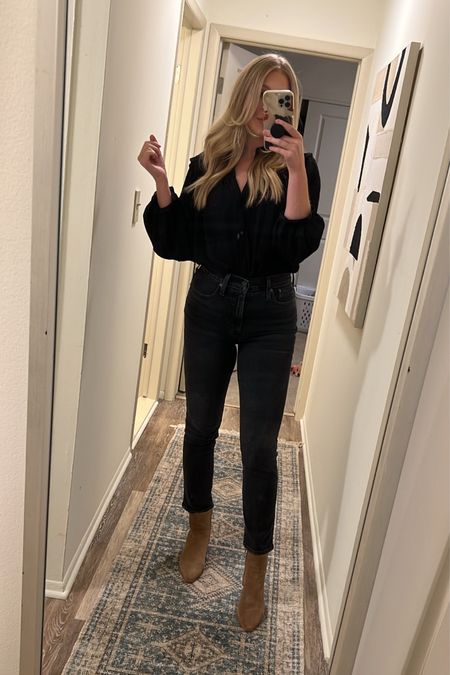 Fall Friday night OOTD ✨ 

Obsessed with these Jeans, they are under $70!! I sized down to a 26 (usually 27), they run one size big and have some stretch. 🤩

#LTKunder50 #LTKSeasonal #LTKunder100