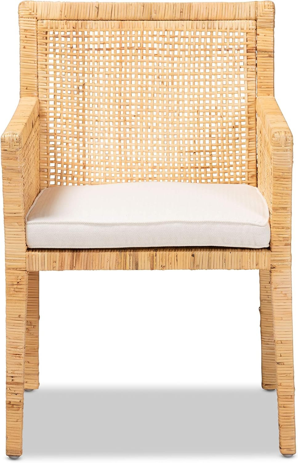 Baxton Studio Karis Chairs, Natural/White Natural/White 23.4D x 22.6W x 34H in | Amazon (US)