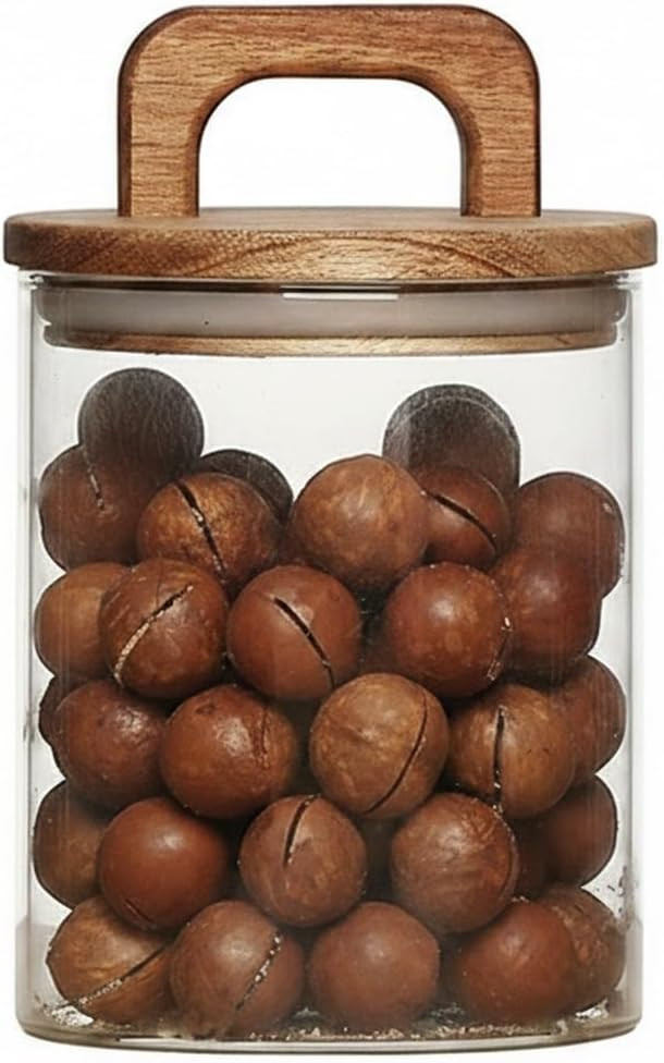 Multipurpose Square Glass Canister with Acacia Wood Lid for Pantry, Coffee, and Dry Goods Storage | Amazon (US)