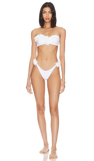 Nabila Bandeau Bikini in White | Revolve Clothing (Global)