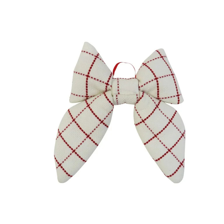 Red and White Plaid Decorative Christmas Bow, 15.5", by Holiday Time | Walmart (US)