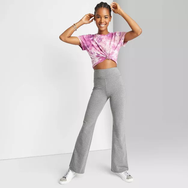 Women's High-Waisted Flare Yoga Pants - Wild Fable™ Gray | Target