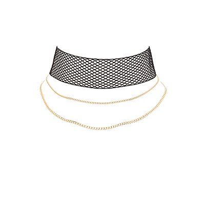 Plus Size Mesh Layered Choker Necklace | Charlotte Russe