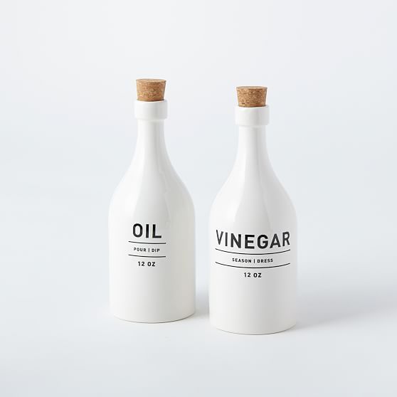 Utility Kitchen Collection, Oil + Vinegar Set, White | West Elm (US)