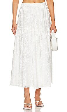 Lovers and Friends Julia Midi Skirt in White from Revolve.com | Revolve Clothing (Global)