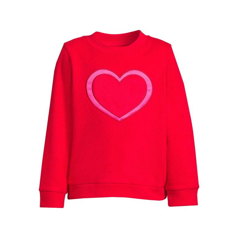 365 Kids by Garanimals Girls Holiday Fleece Sweatshirt, Sizes 4-10 - Walmart.com | Walmart (US)