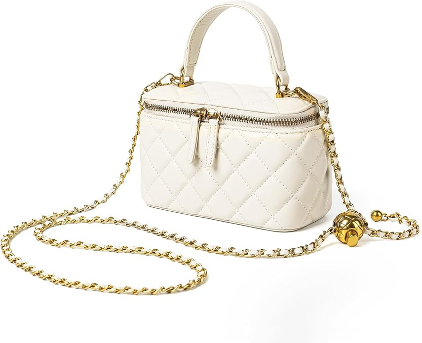 DORIS&JACKY Small Quilted Square Box Bag For Women Designer Crossbody Pouch Purse With Metal Chai... | Amazon (CA)