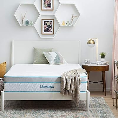 Linenspa 12 Inch Memory Hybrid Plush-Individually Encased Coils-Edge Support-Quilted Foam Cover M... | Amazon (US)