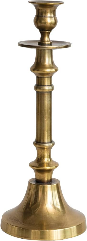 Creative Co-Op 4" Round x 11" H Cast Aluminum Taper Holder, Antique Brass Finish, Bronze | Amazon (US)