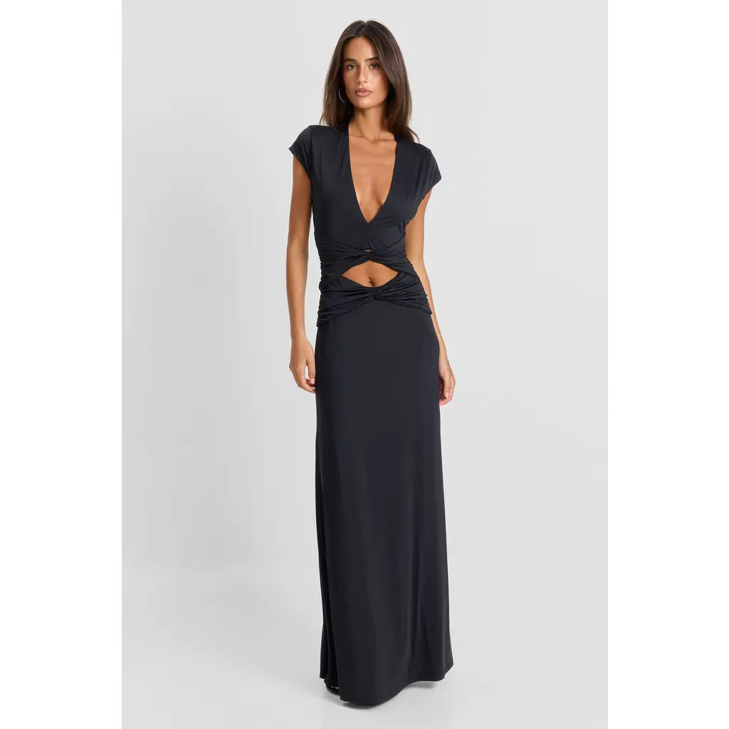 Sasha Therese Arielle Maxi Dress in Black at Nordstrom, Size Xx-Small | Nordstrom