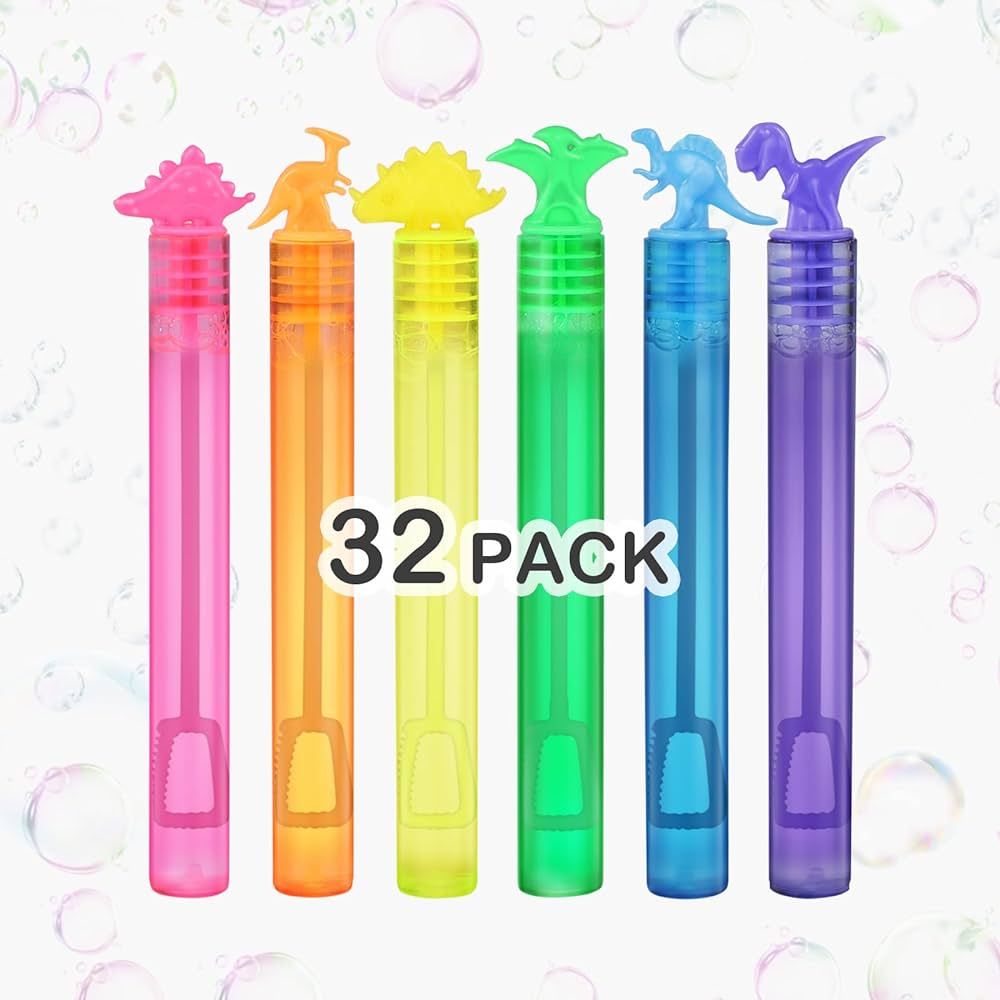 Amazon.com: 32 Pack Bubbles for Kids Party Favors Mini Bubble Wand Dinasour Toys Bulk Party Goodi... | Amazon (US)