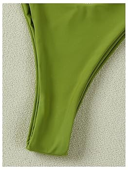 OYOANGLE Women's Bikini Set Starfish Ruched High Cut Thong Solid 2 Piece Beachwear | Amazon (US)