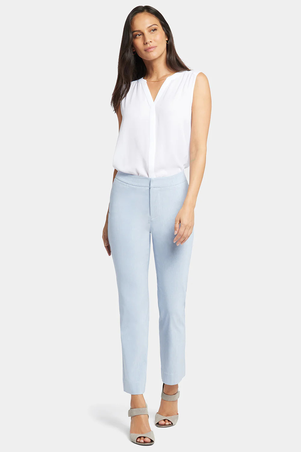 Slim Trouser Ankle Pants - Light Blue Heather | NYDJ