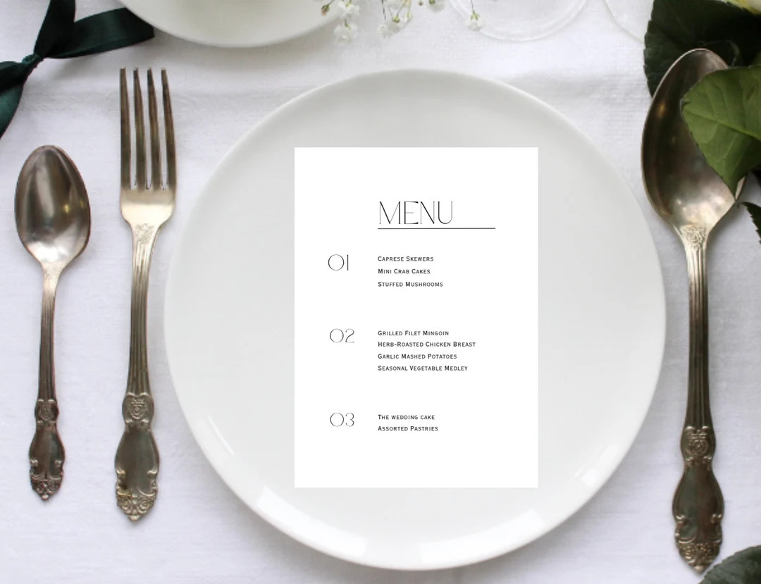 Wedding Menu, Event Menu, Modern Wedding Menu, Minimalist Menu, Editable Menu, Template - Etsy | Etsy (US)