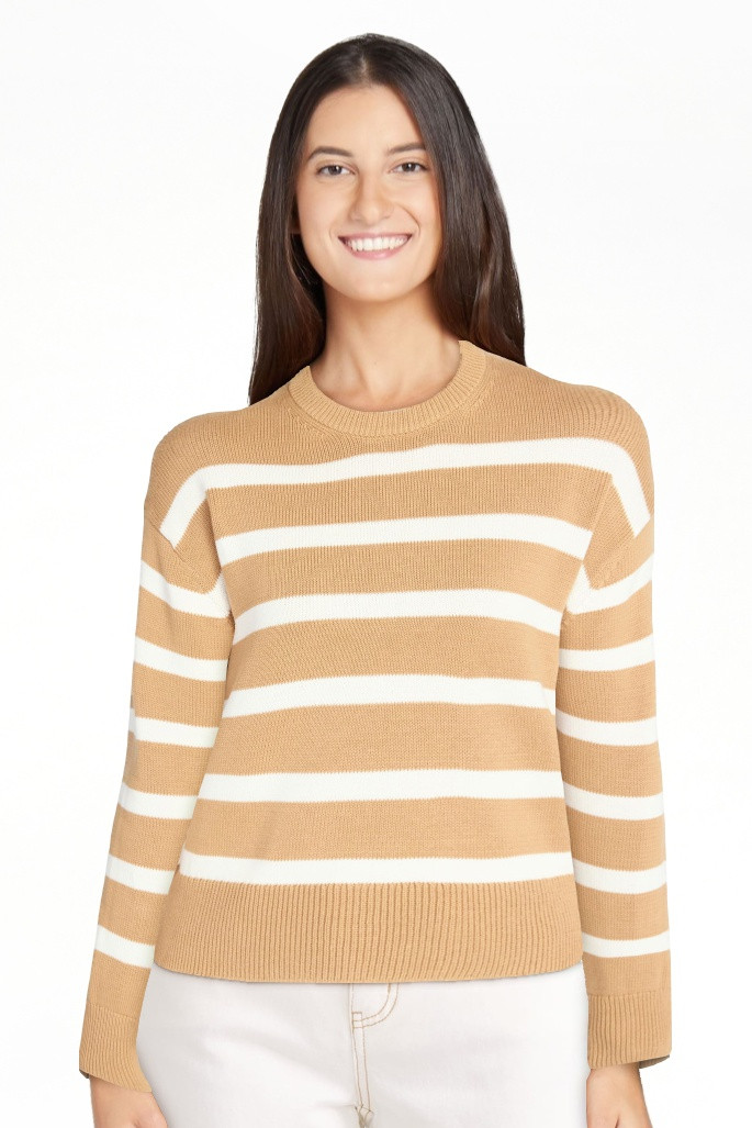 Time and Tru Women's Pullover Crewneck Sweater with Long Sleeves, Sizes XS-XXXL | Walmart (US)