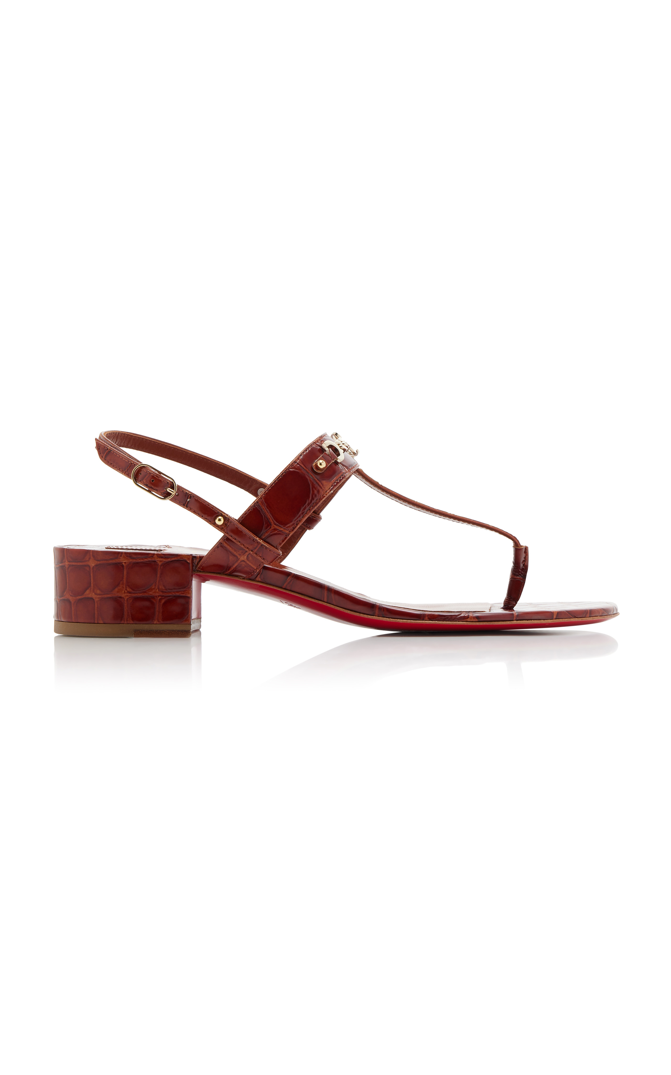 MJ Thong 25mm Croc-Embossed Leather Sandals | Moda Operandi (Global)