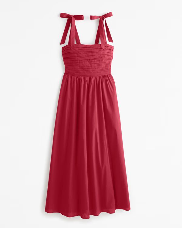 Women's Emerson Tie-Strap Maxi Dress | Women's New Arrivals | Abercrombie.com | Abercrombie & Fitch (UK)