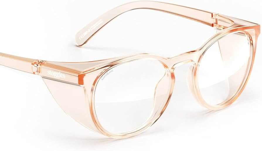 Stoggles Round Z87.1 Certified Polycarbonate Safety Glasses, Scratch & Shatter-Proof, Blue-Light ... | Amazon (US)