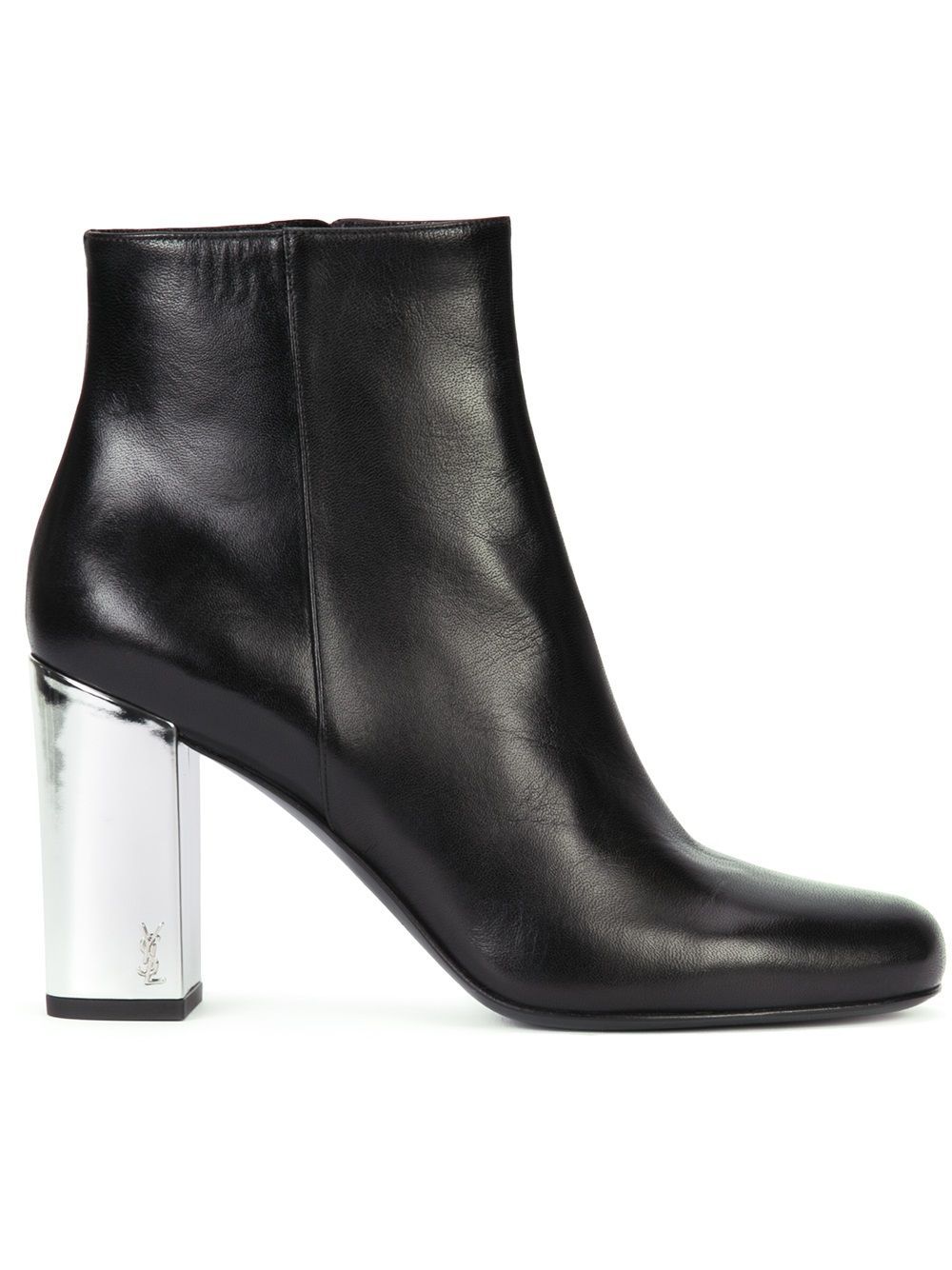 Saint Laurent contrast heel ankle boots - Black | FarFetch US