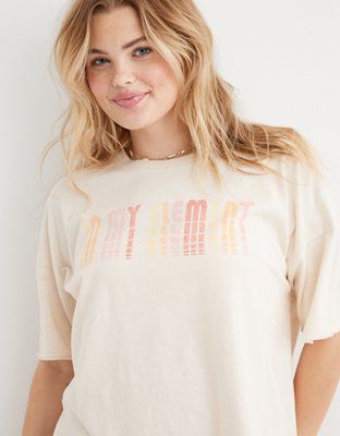 Aerie Graphic Oversized Boyfriend T-Shirt | Aerie