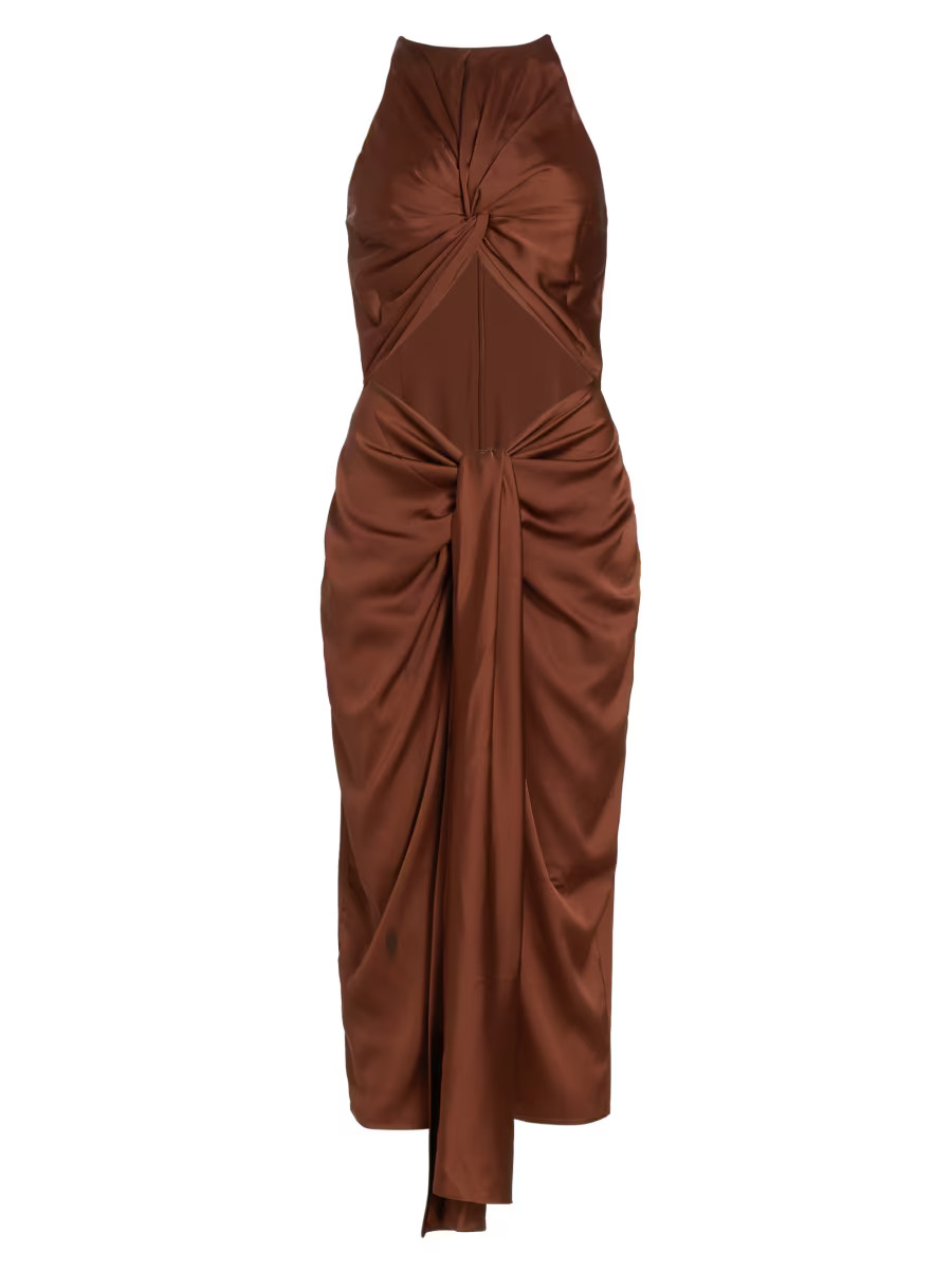 Reni Satin Midi-Dress | Saks Fifth Avenue