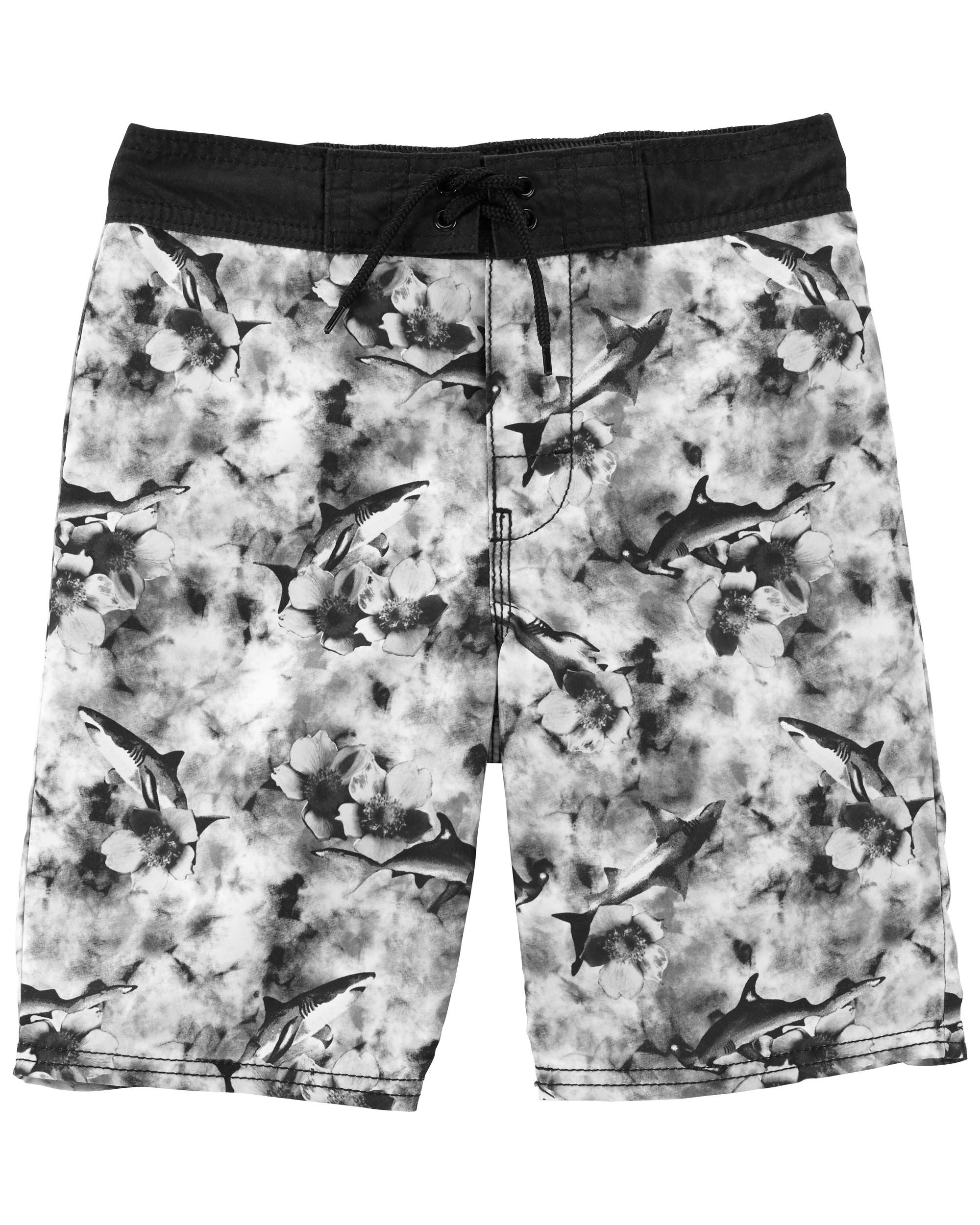 Kid Shark Print Swim Trunks | Carter's