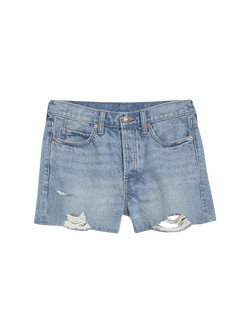 Higher High-Waisted Button-Fly Sky Hi Straight Ripped Cut-Off Non-Stretch Jean Shorts for Women -... | Old Navy (US)