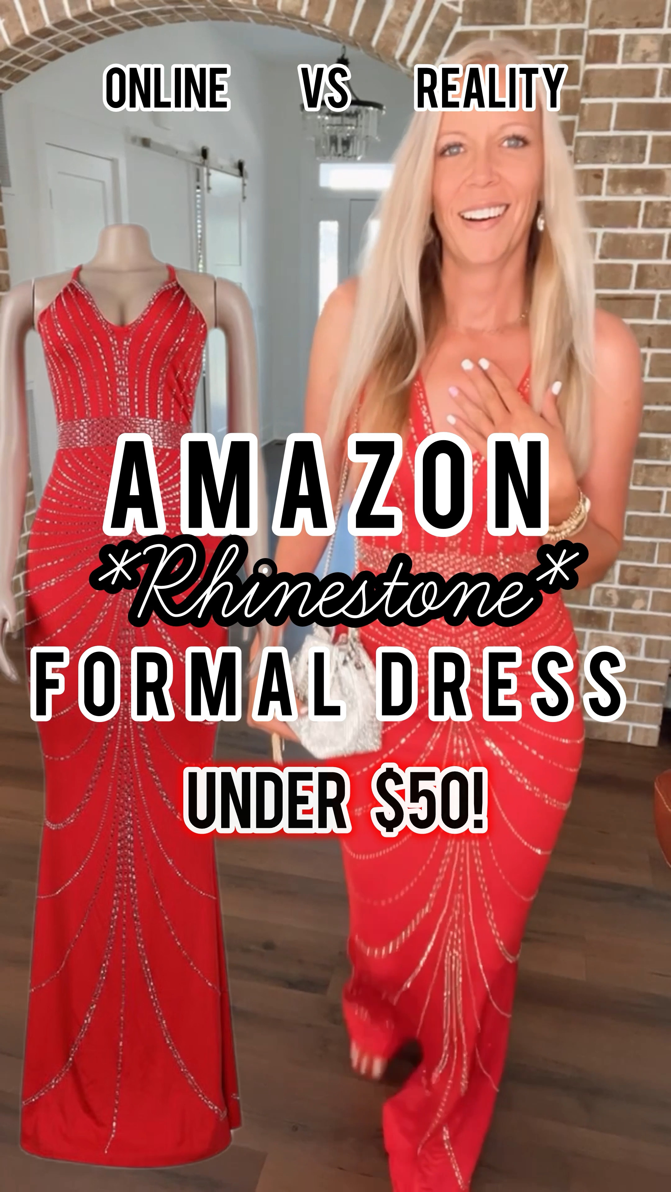 POV:  you need a flattering formal dress for your next special event!  This long maxi dress is covered in rhinestones from top to bottom!
I love how stretchy it is and it even has adjustable straps. 
SIZING:  
True to size— I am wearing a size small. 
Red ball gown 
Red formal dress 
Fancy dress 
Wedding guest dress 
Homecoming dress 
Maxi dress 
Long Dress
 Sparkly dress
Sparkly purse 
Red heels 

#LTKFindsUnder50 #LTKParties #LTKOver40