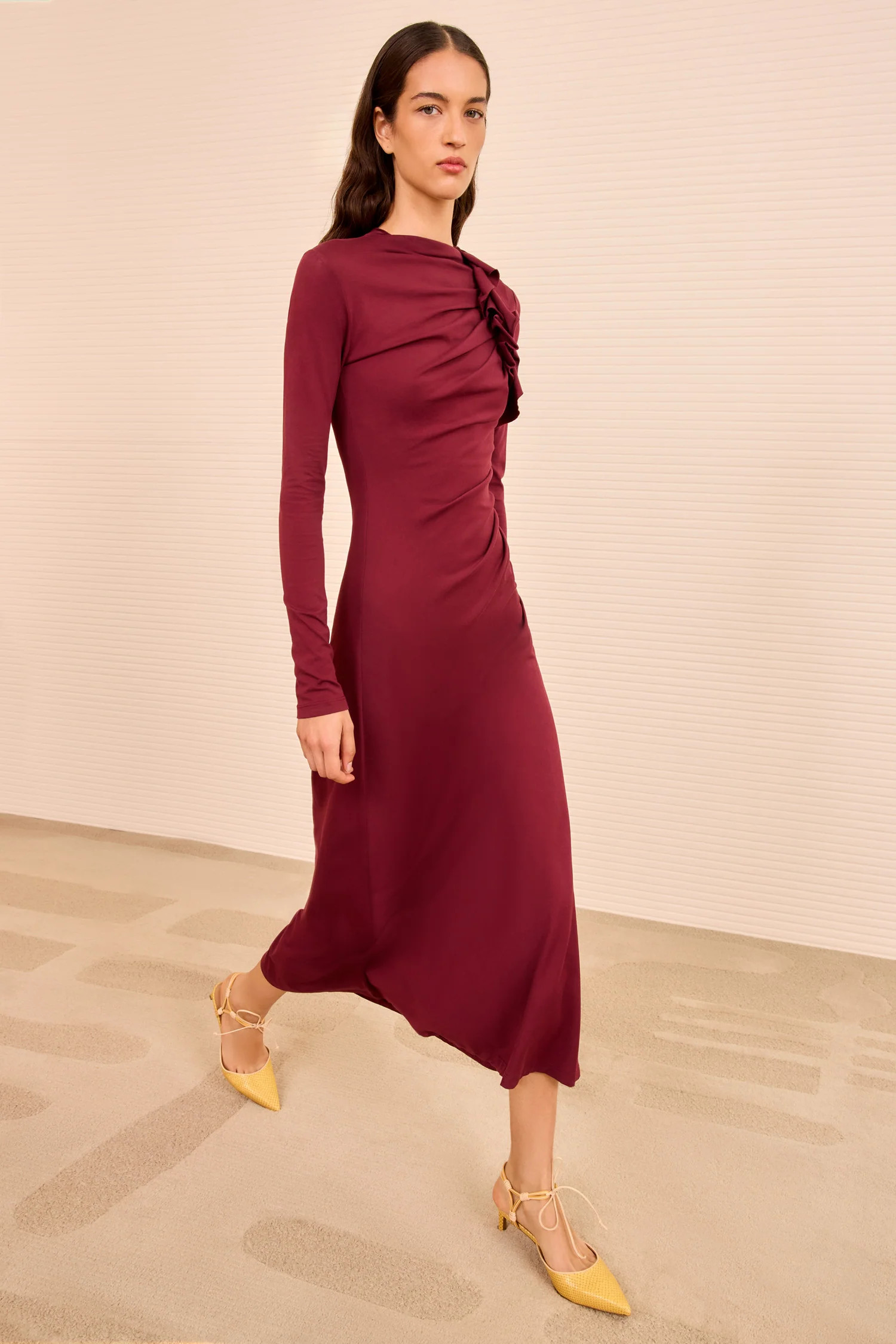 Safi Long Sleeve Dress - Claret | Ulla Johnson