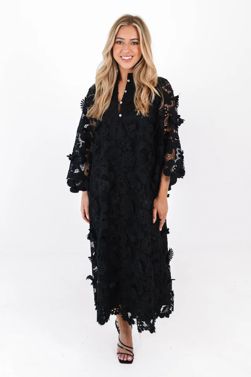 The Seraphina Midi Dress - Black | J.Marie