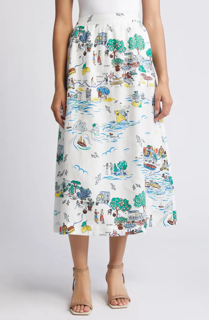 Boden Florence Linen Midi Skirt | Nordstrom | Nordstrom