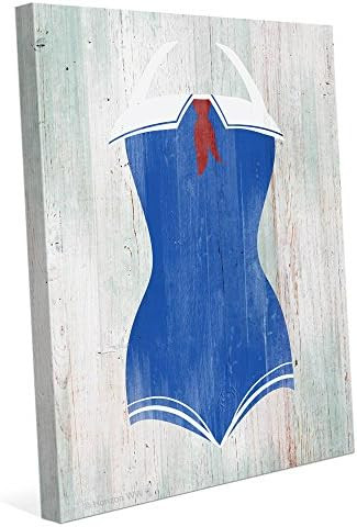 Sailor Bathing Suit Nautical Vintage Distressed Wood-Textured Canvas Art Print Wall Décor 8x10 | Amazon (US)