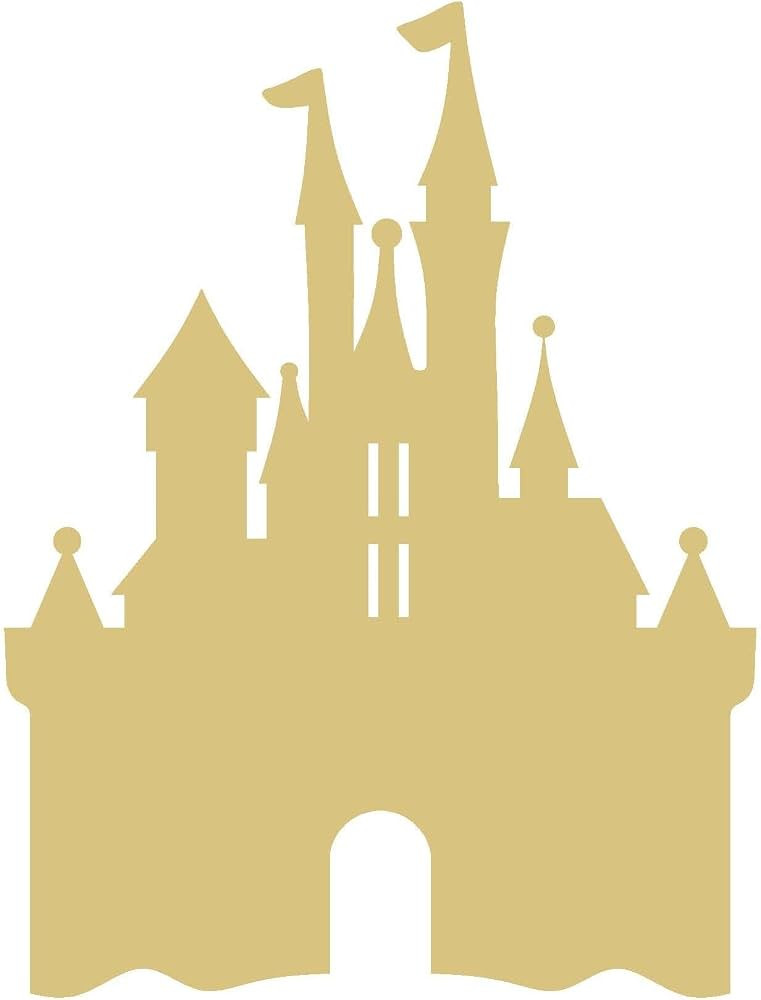 Castle Unfinished Wood Cutout Royalty Princess Door Hanger MDF Shape Canvas Style 5 | Amazon (US)