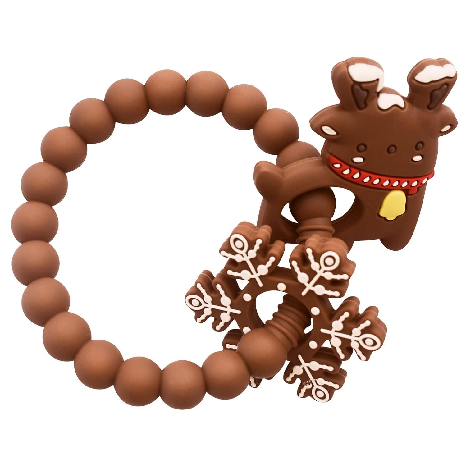 Amazon.com : BIGSPINACH Christmas Teether with Toy Reindeer and Snowflake Christmas Silicone Ratt... | Amazon (US)