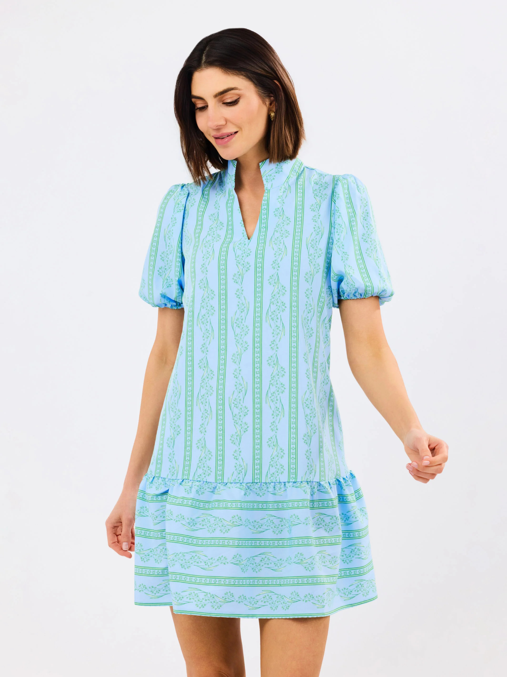 Nancy Dress | Garden Lace Blue | Mary Square