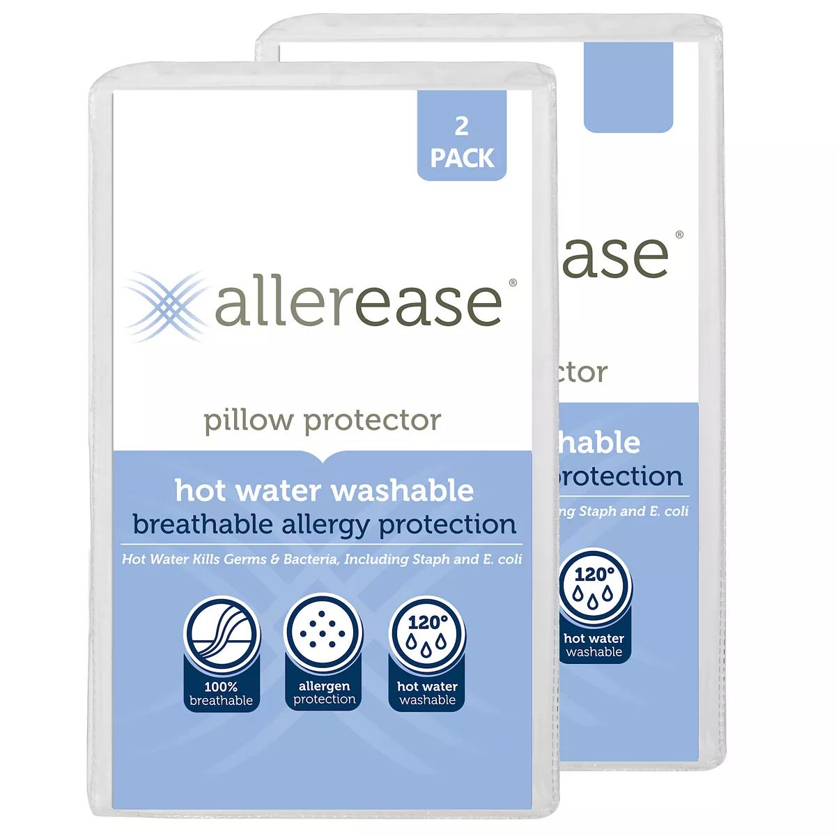 Allerease 2-pack 300 Thread Count Hot Water Washable Pillow Protector | Kohl's