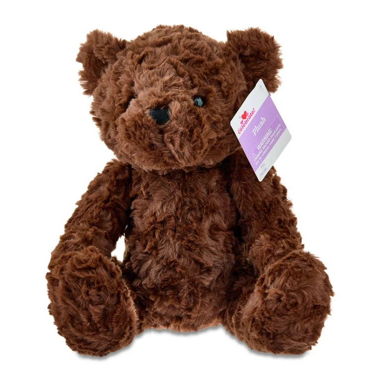 Medium Bear Plush, Chocolate Brown, 11", Valentine's Day by Way To Celebrate | Walmart (US)