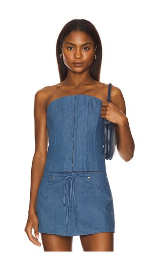 Bridgit Top in Light Indigo | Revolve Clothing (Global)