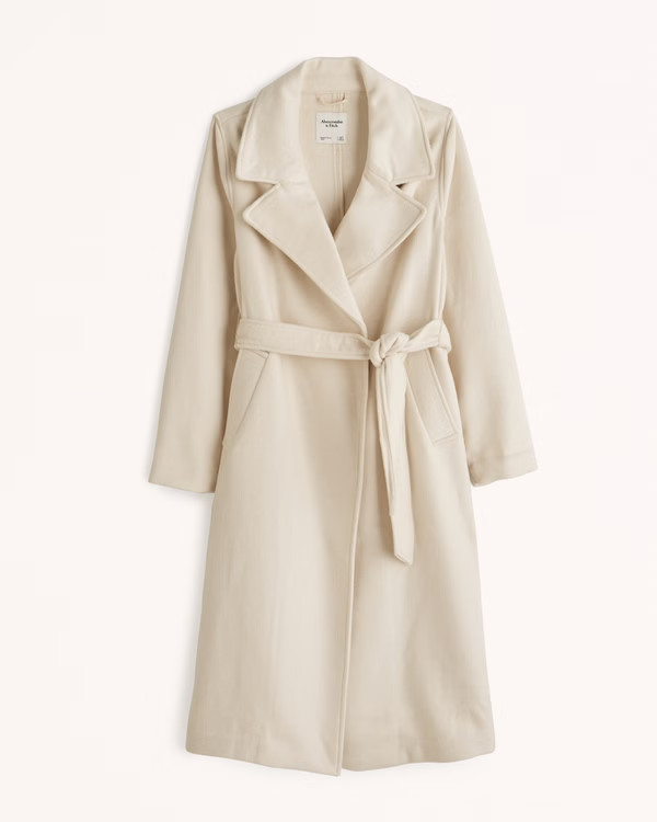 Wool-Blend Belted Blanket Coat | Abercrombie & Fitch (US)
